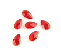 Gocce pendenti con prisma colorato in vetro con rifinitura in vetro a goccia da 100 pezzi da 22 mm(Red)