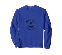 Goccia Ancora Qui per Un po 'di Spiaggia Nautica Felpa, Unisex per Adulti, Blu Reale, XL