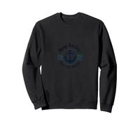 Goccia Ancora Qui per Un po 'di Spiaggia Nautica Felpa, Unisex per Adulti, Nero, M