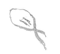 Goccia d'acqua/Nappe Set di Gioielli Da Sposa Colorati Strass Collana E Orecchini Per Matrimoni Banchetto Moda Neckwear Gioielli Da Donna Alla Moda, One Size, come descritto, come descritto