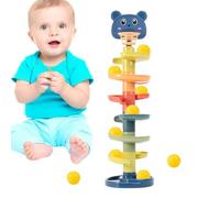 Goccia della palla giocattolo con torre a : pista a più livelli, struttura in legno resistente, design vivace | Giocattolo stimolante per l'apprendimento STEM per, bambini in età