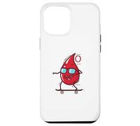 Goccia di sangue su skateboard gruppo sanguigno 0 Custodia per iPhone 12 Pro Max