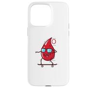 Goccia di sangue su skateboard gruppo sanguigno 0 Custodia per iPhone 15 Pro Max