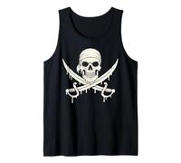 Gocciolante Skull Spade Scheletro Jolly Roger Bandiera Pirati Canotta