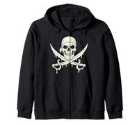Gocciolante Skull Spade Scheletro Jolly Roger Bandiera Pirati Felpa con Cappuccio