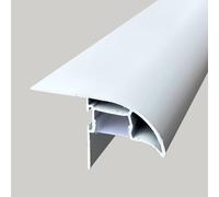 Gocciolatoio in Alluminio con Canale Luce | Multicolore, 1,25 metri, montaggio LED architettonico con deviazione della pioggia:(White)