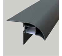 Gocciolatoio in Alluminio con Canale Luce | Multicolore, 1,25 metri, montaggio LED architettonico con deviazione della pioggia:(Gray)