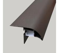 Gocciolatoio in Alluminio con Canale Luce | Multicolore, 1,25 metri, montaggio LED architettonico con deviazione della pioggia:(Brown)
