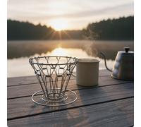 Gocciolatore Caffè in Acciaio Inox Portatile Supporto Pour-Over Pieghevole