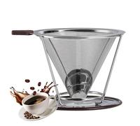 Gocciolatore per caffè, gocciolatore per caffè in acciaio inossidabile - Versare il in acciaio inossidabile,Supporto per tazza con gocciolatore a cono di Filtro a maglia fine senza carta