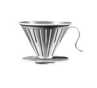 Gocciolatore per caffè in acciaio inossidabile 304 con supporto, filtro a cono in metallo riutilizzabile per casa e campeggio, adatto alla maggior parte delle tazze e brocche, lavabile in