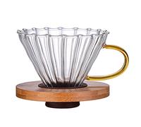 Gocciolatore per caffè in vetro trasparente, imbuto per caffè, grande, con manico