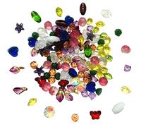 Gocelyn 100 perline assortite in vetro cristallo per la creazione di gioielli, forme e colori misti, perline sfuse in vetro lavorato a lume per braccialetti e collane artigianali