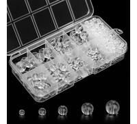 Gocelyn 476 perline rotonde in vetro trasparente per la creazione di gioielli, perline sfuse distanziatrici in vetro trasparente per braccialetti artigianali, collane, ciondoli, regali, amicizia
