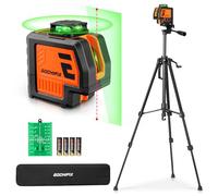 GOCHIFIX Livella a bolla laser a 5 linee laser verde con 2 punti di saldatura laser autolivellante con treppiede livellatore laser con linee orizzontali e verticali per interni cantieri