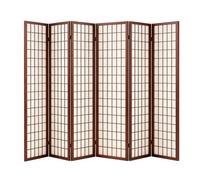 GOCHUSX Paravento Divisorio Pieghevole E Portatile Interni Altezza 170 Cm | Divisorio Decorativo Autoportante Con Motivo A Griglia E Telaio In Legno, Per Separare Gli Ambienti(Marrone,170x40cm-6PCS)