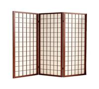 GOCHUSX Paravento Divisorio Pieghevole E Portatile Interni Altezza 170 Cm | Divisorio Decorativo Autoportante Con Motivo A Griglia E Telaio In Legno, Per Separare Gli Ambienti(Marrone,170x40cm-3PCS)