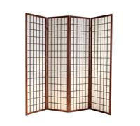 GOCHUSX Paravento Divisorio Pieghevole E Portatile Interni Altezza 170 Cm | Divisorio Decorativo Autoportante Con Motivo A Griglia E Telaio In Legno, Per Separare Gli Ambienti(Marrone,170x40cm-4PCS)