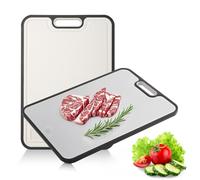 Gocoffun Tagliere in titanio per cucina, doppio lato per carne e verdure, tagliere grande in polipropilene di titanio/paglia di grano, facile da pulire, lavabile in lavastoviglie