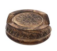 GoCraft Set di 6 sottobicchieri fatti a mano in legno con supporto a forma di loto con design rustico, 12,7 cm