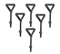 GoCraft Set di ganci appendiabiti vintage in ferro battuto, 6 ganci artigianali in metallo forgiato per cappotti, asciugamani, sciarpe - ganci decorativi da parete coloniali per ingresso, fango e