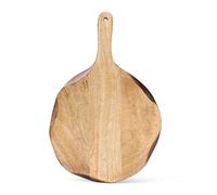 GoCraft - Tagliere rotondo in legno | Buccia per pizza in legno di mango | Tagliere, preparare, servire | Piatto per salumi - 40,6 x 27,9 cm