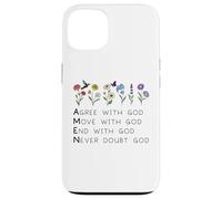 God Amen Agree God Move God with Christian Saying God Quote Custodia per iPhone 13