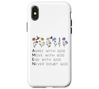 God Amen Agree God Move God with Christian Saying God Quote Custodia per iPhone X/XS