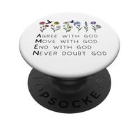 God Amen Agree God Move God with Christian Saying God Quote PopSockets PopGrip Adesivo