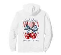 God Bless America 1776 Terra Che Amo Backprint Felpa con Cappuccio