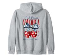 God Bless America 1776 Terra Che Amo Backprint Felpa con Cappuccio