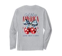 God Bless America 1776 Terra Che Amo Backprint Maglia a Manica