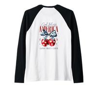 God Bless America 1776 Terra Che Amo Backprint Maglia con Maniche Raglan
