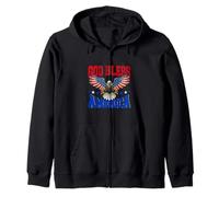 God Bless America American US Eagle Flag 4 luglio patriottica Felpa con Cappuccio