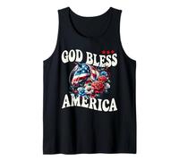 God Bless America - Bandiera con Cavallo Floreale Patriottico Canotta