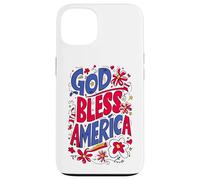 God Bless America Patriotic USA Bandiera cristiana 4 luglio Custodia per iPhone 13