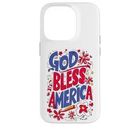 God Bless America Patriotic USA Bandiera cristiana 4 luglio Custodia per iPhone 14 Pro