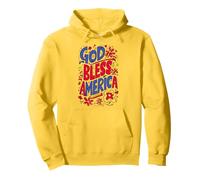 God Bless America Patriotic USA Bandiera cristiana 4 luglio Felpa con Cappuccio