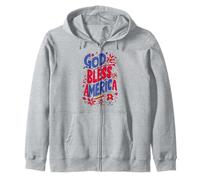 God Bless America Patriotic USA Bandiera cristiana 4 luglio Felpa con Cappuccio