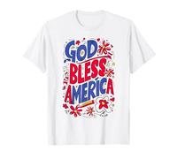 God Bless America Patriotic USA Bandiera cristiana 4 luglio Maglietta