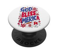 God Bless America Patriotic USA Bandiera cristiana 4 luglio PopSockets PopGrip Adesivo