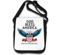 God Bless America Pray For Our Country Bald Eagle Borsa a tracolla bianca