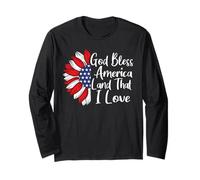God Bless America USA Patriotic Maglia a Manica