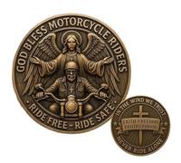 God Bless - Moneta per la motociclista, souvenir da sogno di Freedom Rider, souvenir di protezione per lunghi viaggi, donne, uomini, motociclisti, appassionati di club