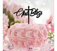 God Bless Mr & Mrs Cake Toppers Personalizzato Country Bride and Groom Cake Topper per Matrimonio Anniversario Decorazioni Festa Nuziale Regali per Lui/Lei Acrilico Nero