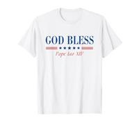 God Bless Pope Leo XIV | Patriotic Catholic Flag Tee Maglietta