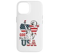 God Bless the USA Shirt Statua della Libertà Aquila Patriottica Custodia per iPhone 14