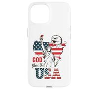 God Bless the USA Shirt Statua della Libertà Aquila Patriottica Custodia per iPhone 15