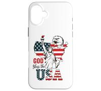 God Bless the USA Shirt Statua della Libertà Aquila Patriottica Custodia per iPhone 16 Plus
