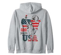 God Bless the USA Shirt Statua della Libertà Aquila Patriottica Felpa con Cappuccio